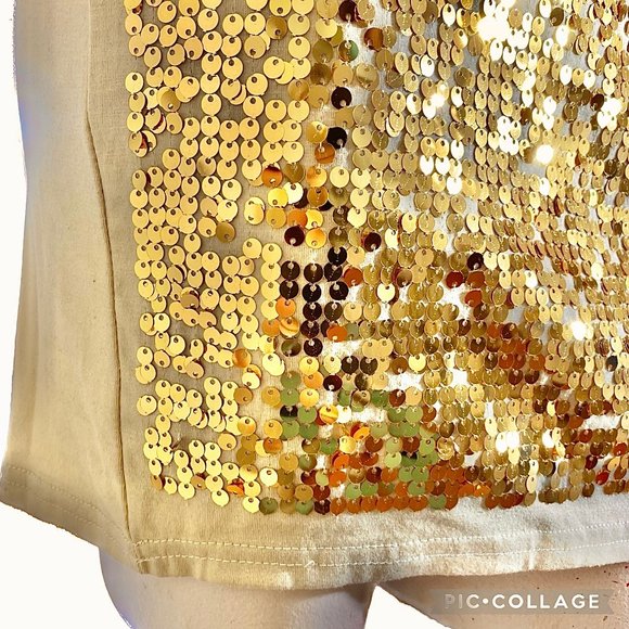 Golden Sequin Mini Party Bodycon Dress• Size M - Picture 5 of 11